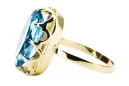 Ring Vintage Handwerk Aquamarin 14 Karat Gelbgold vrc253y